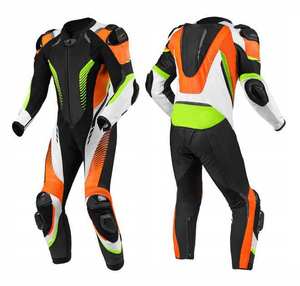 Combinaison de course en cuir pour moto personnalisée % Véritable cuir de vache imperméable Manches longues Couleur et logo personnalisables Toutes saisons - Product Image 1
