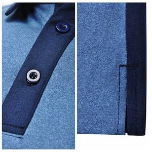 Men's T-shirts Solid Knitted Plain Dyed Anti-Wrinkle Cool Dry Contrast Collar Design Golf Shirts <b>Henley</b> New Design Quick Dry - Product Image 2