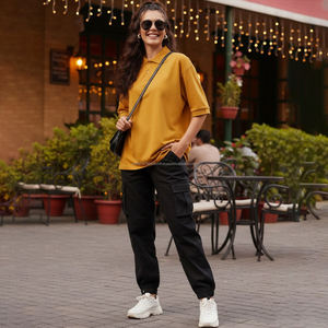 เสื้อโปโลแขนสั้นผ้าฝ้าย 100% รุ่น Fit2Fight Custom ปักลายโลโก้กีฬาสำหรับผู้หญิงทรงโอเวอร์ไซส์ - Product Image 4