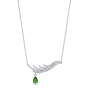 Collar de Plata de Ley 925 al por mayor Esmeralda CZ piedra diseño único joyería turca hecha a mano de moda para boda de compromiso - Product Image 6