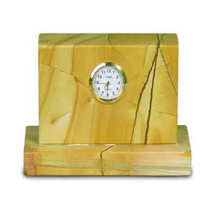 Horloge de Table carrée en bois de teck de haute qualité, fabriquée à la main dans différents styles et couleurs au Pakistan