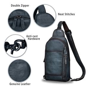 กระเป๋าหนังสำหรับผู้ชาย,กระเป๋าคาดอกหนัง Pu น้ำหนักเบา - Product Image 4