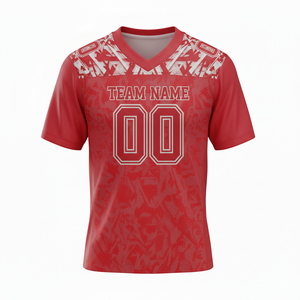 Maillot de football américain personnalisé anti-bactérien à manches courtes, uniforme de match, taille XL et plus, transfert thermique - Product Image 2