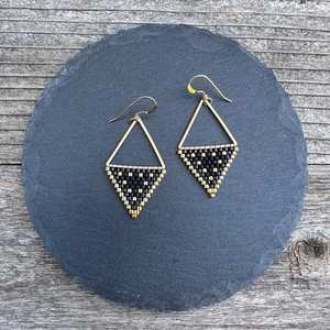 Boho ต่างหูลูกปัดด้วยการออกแบบสีฟ้าครามแอนดี้ cascading Fringe, เครื่องประดับของขวัญที่ไม่ซ้ำกัน - Product Image 1