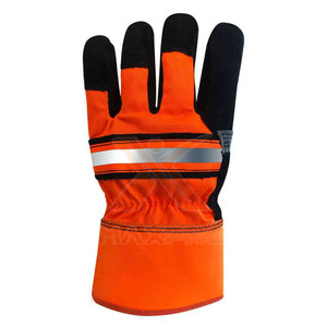 Wholesale Durable Leather Waterproof Fireproof Impact-Resistant Anti-Slip Safety Cuff Customizable Working <b>Gloves</b> - Product Image 2