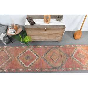 พรมขนแกะสไตล์ตุรกีโบราณขนาด2.7 x 112.3ft แบบคลาสสิกงานเย็บปะสีแดงชมพูแบนทอขนาด10มม. สำหรับวัยรุ่นทางเดิน - Product Image 5