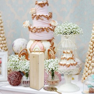 Caja de regalo de botella de vino de madera, soporte rústico hecho a mano para amantes del vino, perfecto para regalos personales o corporativos - Product Image 2