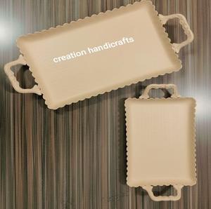 Ensemble de plateaux de service en métal en aluminium exclusif haut de gamme 3 pièces plateaux de bol faits à la main plaque de charge pour plateaux décoratifs Diwali - Product Image 3