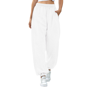 Diseño personalizado disponible moda mujer algodón poliéster pantalones holgados pantalones ajustados de cintura media - Product Image 3