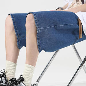 กางเกงขาสั้นผ้ายีนส์สำหรับผู้ชายผ้าฝ้ายระบายอากาศได้ดีออกแบบได้เองใส่ในฤดูร้อนติดโลโก้ได้ตามต้องการ - Product Image 6