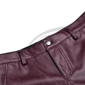 Pantalons en cuir personnalisés les plus populaires Pantalons en cuir pour hommes Pantalons noirs en cuir taille haute pour hommes - Product Image 6