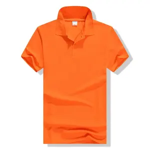 नारंगी लम्बी लघु आस्तीन कपास गर्मियों OEM पोलो टी शर्ट कस्टम फैशन खेल के वस्त्र एथलीट स्लिम फिट पोलो टी शर्ट