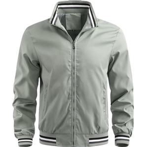 Men's <b>Lightweight</b> <b>Casual</b> Spring Windbreaker Outwear Waterproof Bomber Zip up Flight <b>Jacket</b> With Pockets - Product Image 1