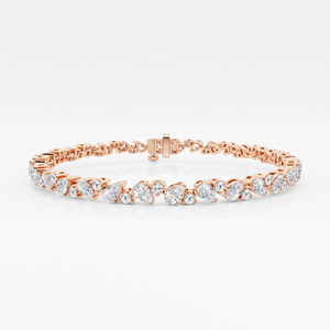 Pulsera de diamantes de corte redondo y pera de moissanita DE PLATA 925 con joyería de lujo helada Ideal para regalos y celebraciones - Product Image 1