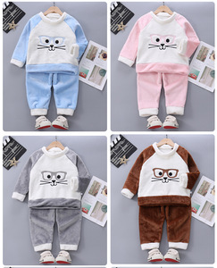 Atacado 2025 Novo Outono e Inverno Veludo Espessado Quente Home Crianças Roupas Infantis Roupa Interior Pijamas para Meninos e Meninas - Product Image 2