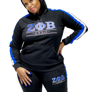 Zeta phi Beta sorority 1920ของผู้หญิงชุดวอร์มผ้าฟลีซสีขาวมีตัวอักษรกรีกชุดวอร์มปักลาย - Product Image 3