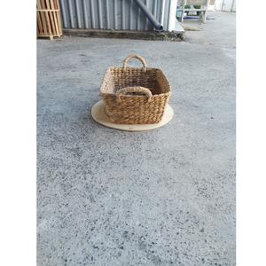 Boîtes de rangement en jacinthe d'eau écologiques directes d'usine et bacs rectangulaires avec poignées torsadées fabriqués à la main multi-tailles - Product Image 1