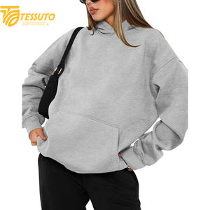 เสื้อครอปไซส์ใหญ่พิเศษสำหรับผู้หญิงเสื้อมีฮู้ดแฟชั่นผ้าฝ้าย100% สั้นโอเวอร์ไซส์สำหรับผู้หญิง - Product Image 2