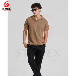 Polo de golf 100% coton pour homme, nouveau t-shirt à manches courtes avec bouton décoratif, taille ample et respirante - Product Image 3