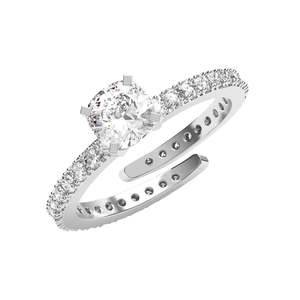 Anillos de Plata de Ley 925 de Primera Calidad para Mujer, Chapados en Rodio con Diamantes y Engaste de Bisel, Joyería para Hombre - Product Image 1