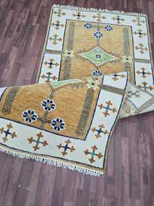 Tapis de luxe noué à la main pour couloir, tapis élégant en laine fait main à prix abordable, tapis de maison brodé antidérapant - Product Image 4