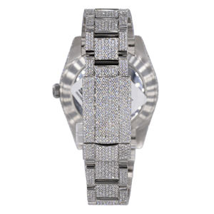 Montre en quartz moissanite personnalisée avec cadran en verre, style de rue de luxe pour hommes - Product Image 4