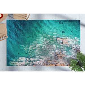 พรมลายวิวทะเล: พรมตกแต่งลายชายฝั่งกันลื่น พรมพิมพ์ลาย พรมขนนุ่ม - Product Image 2