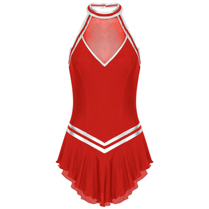 Uniforme de cheerleading rouge avec bordure blanche, style jupe, tenue de performance pour adultes, vêtements de compétition personnalisés pour équipe, de haute qualité - Product Image 4