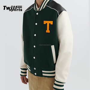 Twill Sports Men's High Quality Wool Leather <b>Heated</b> Varsity <b>Jacket</b> Embroidery Lettering Fashionable Winter Baseball <b>Jacket</b> - Product Image 4