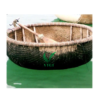 Coracle décoratif en bambou, panier de pêche traditionnel vietnamien fait main, modèle ViGi Farm Elina 1,5m-2m, polyvalent