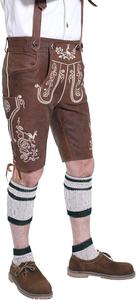 Pantalones Cortos de Cuero de Gamuza Bávara para Hombre con Tirantes a Juego de Corte Recto, Transpirables, de Secado Rápido y Diseño Personalizable - Product Image 5