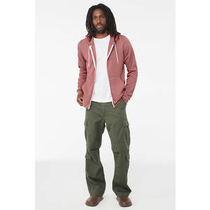 Sweat à capuche classique à fermeture éclair pour hommes Mélange polaire confortable de 80% coton et 20% polyester Essentials Veste à capuche à fermeture éclair complète - Product Image 4