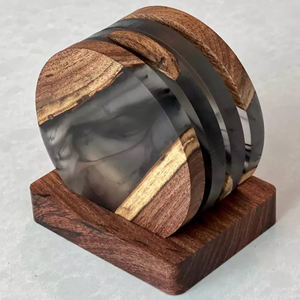 Cubiertos de madera y resina de diseño hecho a mano indio, a precio mayorista alfombrillas para tazas de té, vajilla, almohadillas para bebidas, platos de posavasos - Product Image 2