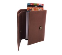 Funda de cuero con tarjetero extraíble, billetera delgada con bloqueo RFID para tarjetas de crédito para hombres y mujeres, billetera inteligente emergente minimalista OEM