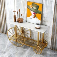 Table console moderne en métal, plateau en métal, pliable, élégante, meubles de salon avec base de pieds, tables multifonctionnelles pour toutes les positions