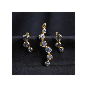 Conjuntos de joyería de diseñador de lujo a granel del fabricante indio, conjunto indio de moda de Plata de Ley 925 con piedra de circón para boda - Product Image 1