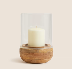 Bougeoir en bois luxueux avec étui en verre texture polie fine pour les événements de décoration intérieure élégants disponibles au prix de gros - Product Image 1