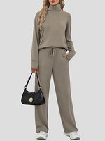 Ensemble de survêtement d'hiver pour femme, coupe régulière, imprimé, délavé à l'acide, respirant, séchage rapide, en maille douce, tenue décontractée, 100% coton