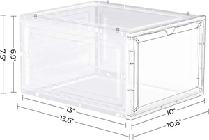 Fabricant en gros, présentoir de conteneur de chaussures en acrylique Transparent personnalisé - Product Image 4