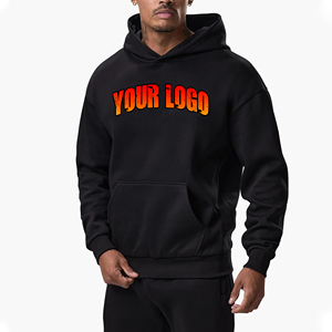 Recién llegado 2025 100% sudaderas con capucha de algodón para hombres Heavyweight 400GSM Pullover Custom DTF impreso logo oversized Basics mens HOODIE - Product Image 1