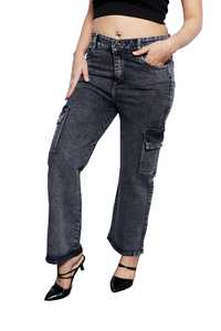 กางเกงยีนส์คาร์โก้6กระเป๋าสำหรับผู้หญิง/เด็กผู้หญิงผ้าเดนิมดูน่ากลัวทันสมัย - Product Image 4