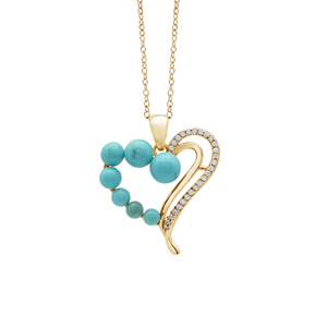 Vintage 925 plata esterlina corazón forma encanto diseñador genuino turquesa piedras preciosas colgantes superventas cadena collar joyería - Product Image 4