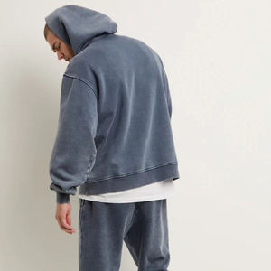 Sudadera con capucha personalizada al por mayor, estilo vintage, impermeable, con logo personalizado, 100% forro polar grueso, extragrande, para invierno, con cuello sólido - Product Image 6