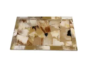 Plateau de service sans danger pour les aliments en corne de buffle naturelle le plus vendu pour la décoration cuisine maison hôtel disponible à un prix abordable - Product Image 1