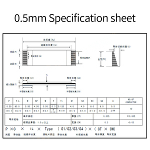 Cable AWM FFCFPC 80c 60v vw 10 pines 1.0mm 60mm, Cable Flexible de Dirección Delantera, PVC Ecológico, Azul y Blanco - Product Image 4