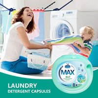 Capsules de lessive Oradess écologiques compatibles HE avec formule à faible mousse pour les vêtements, pour les machines à laver à chargement frontal et à chargement par le haut