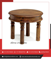 Nouvel arrivage en vrac en gros de table basse indienne en bois massif de haute qualité pliable à trois niveaux design moderne pour la maison salon salle à manger