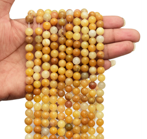 Cuentas de Piedra, Cuentas de Aventurina Amarilla, Hilo de Cuentas, Joyería de Piedra, Piedra Preciosa Suelta y Lisa, Collar Curativo, Cristal Natural, Mayorista - Product Image 3