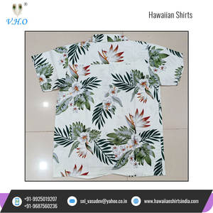 Chemises de plage à imprimé feuilles pour hommes, taille personnalisée en vrac chemises hawaïennes pour hommes de l'inde - Product Image 4