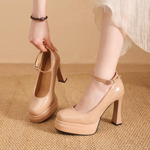 Sandalias de Tacón Alto de Moda para Mujer, de Alta Calidad, de Cuero Genuino, Versátiles, Cómodas e Informales - Product Image 3